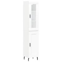 Hoge kast 34,5x34x180 cm bewerkt hout wit - thumbnail