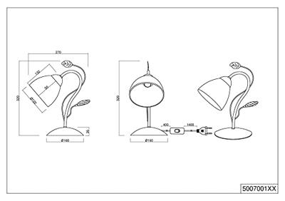 Trio Antiek tafellampjeTraditio - 500700128