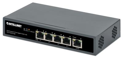 Intellinet PoE-Powered 5-Port Gigabit Netwerk switch RJ45 10 / 100 / 1000 MBit/s IEEE 802.3af (12.95 W), IEEE 802.3at (25.5 W), IEEE 802.3bt Intellinet PoE-Powered 5-Port Gigabit Netwerk switch RJ45 10 / 100 / 1000 MBit/s IEEE 802.3af (12.95 W), IEEE 802.3at (25.5 W), IEEE 802.3bt