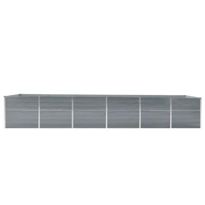 VidaXL Plantenbak verhoogd 480x80x77 cm gegalvaniseerd staal grijs
