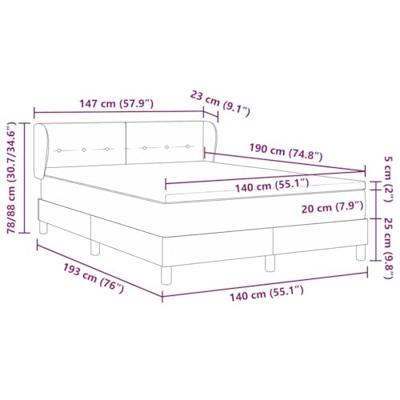 Boxspringbed met matras Lichtgrijs 140 x 190 cm Stof