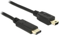 Delock USB-kabel USB 2.0 USB-mini-B stekker, USB-C stekker 2.00 m Zwart 83336 - thumbnail