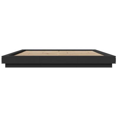 Bedframe met LED-verlichting bewerkt hout zwart 180x200 cm