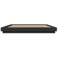 Bedframe met LED-verlichting bewerkt hout zwart 180x200 cm - thumbnail