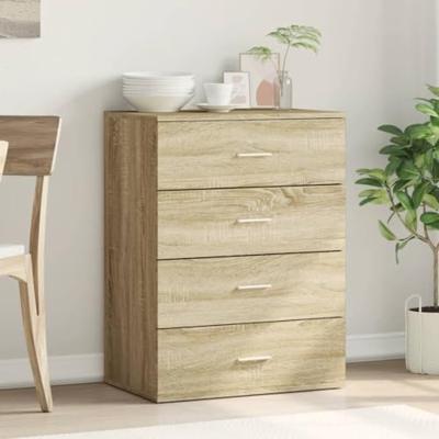 Dressoir 60x39x80 cm bewerkt hout sonoma eikenkleurig