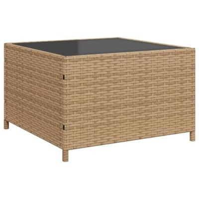 Tuinbank met tafel en kussens L-vormig poly rattan beige Tuinbank met tafel en kussens L-vormig poly rattan beige
