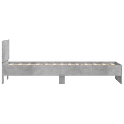 Bedframe met hoofdbord en LED-verlichting betongrijs 90x200 cm Bedframe met hoofdbord en LED-verlichting betongrijs 90x200 cm
