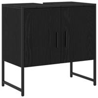 Badkamermeubelset 4 pcs Zwart 33 x 33 x 185.5 cm Bewerkt hout - thumbnail
