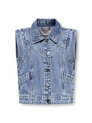 Kids ONLY zomer jeans gilet meisjes - medium blauw denim - Kogkennedy