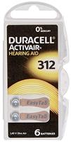 Duracell Batterij voor hoortoestel ZA312 1.45 V 6 stuk(s) 160 mAh Zink-lucht Activair 312 - thumbnail