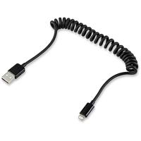 Renkforce USB-kabel USB 2.0 USB-A stekker, Apple Lightning stekker 0.95 m Zwart Spiraalkabel RF4087422 - thumbnail