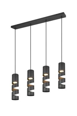 Trio 4-lichts koker hanglampStream zwart - 364000432