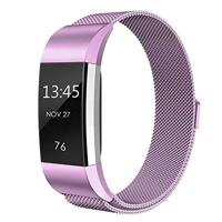 By Qubix - Compatible met Fitbit Charge 2 milanese bandje - Maat: Large - Lila - Compatible fitbit bandje - thumbnail