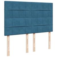 Boxspring met matras fluweel donkerblauw 160x200 cm - thumbnail