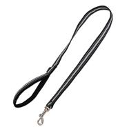 Jack and Vanilla Zwarte hondenriem met gevoerd handvat - Reflecterend - Lengte 100 cm - thumbnail