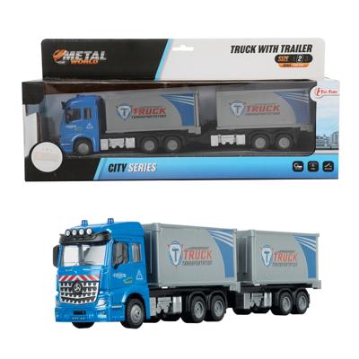 Toi Toys vrachtwagen EuroCombi 35,4 cm 1:43 blauw/grijs Toi Toys vrachtwagen EuroCombi 35,4 cm 1:43 blauw/grijs