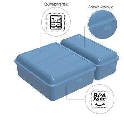 Rotho twin lunchbox 1.05+0.55l horizon blauw