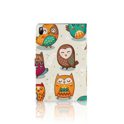 Samsung Galaxy Tab S7 FE | S7+ | S8+ Flip Case Vrolijke Uilen Samsung Galaxy Tab S7 FE | S7+ | S8+ Flip Case Vrolijke Uilen