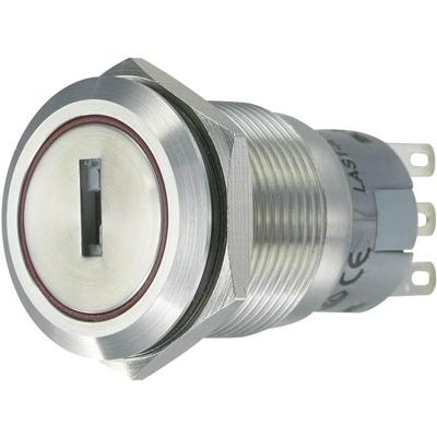 TRU COMPONENTS 701824 LAS1-AGQ-22Y/31 Vandalismebestendige sleutelschakelaar 250 V/AC 5 A 2x aan/uit/aan 2 x 45 ° IP40 1 stuk(s)
