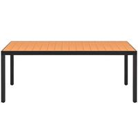 Tuintafel 185x90x74 cm aluminium en HKC bruin - thumbnail