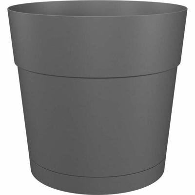 Bloempot en ronde capri Ronde - Plastic - Watertank - Diameter 30 cm - Anthraciet - Artevasi