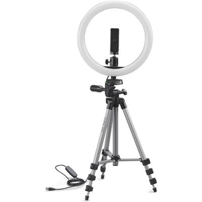 CULLMANN - 52103 - Alpha 1000 statief vlogging kit BT m. LED-ringlicht en Bluetooth-trigger (uittrekhoogte 134 cm, verpakkingsmaat 37 cm, met 3-weg kop, max. draagkracht 1 kg, gewicht 750 g), zwart