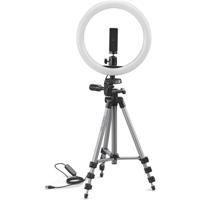 CULLMANN - 52103 - Alpha 1000 statief vlogging kit BT m. LED-ringlicht en Bluetooth-trigger (uittrekhoogte 134 cm, verpakkingsmaat 37 cm, met 3-weg kop, max. draagkracht 1 kg, gewicht 750 g), zwart - thumbnail