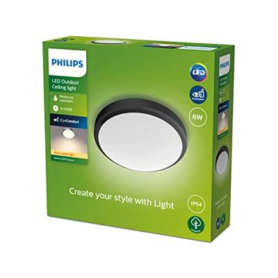 Philips Zwarte plafondlampDoris met led - 929003190801