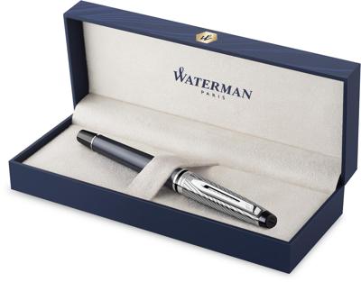 Waterman vulpen Expert Deluxe, medium, metallic grijs CT, in giftbox Waterman vulpen Expert Deluxe, medium, metallic grijs CT, in giftbox