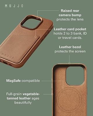 Mujjo Leather Wallet Case iPhone 15 Pro bruin