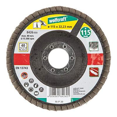 Wolfcraft Slijpmopschijf | Korund | K40 | Ø115 x 22mm | 1 stuk - 8426000 Wolfcraft Slijpmopschijf | Korund | K40 | Ø115 x 22mm | 1 stuk - 8426000