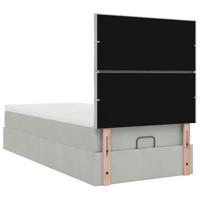 Ottoman bed met matrassen 80x200cm fluweel lichtgrijs - thumbnail