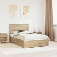 Bedframe met lade met hoofdeinde met opslag Bewerkt hout - thumbnail