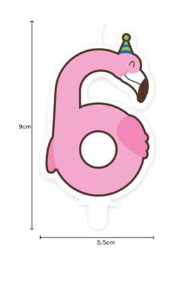 Jungle candle 6 flamingo