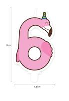 Jungle candle 6 flamingo - thumbnail