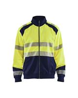 Blåkläder Sweatshirt hele rits High-Vis 35582528 | High-Vis Geel/Marineblauw | Maat XXL - 7330509610312 - thumbnail