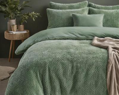 RoyalTextile - Teddy Fur Dekbedovertrek - Groen - 140 x 220 RoyalTextile - Teddy Fur Dekbedovertrek - Groen - 140 x 220