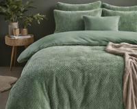 RoyalTextile - Teddy Fur Dekbedovertrek - Groen - 140 x 220 - thumbnail