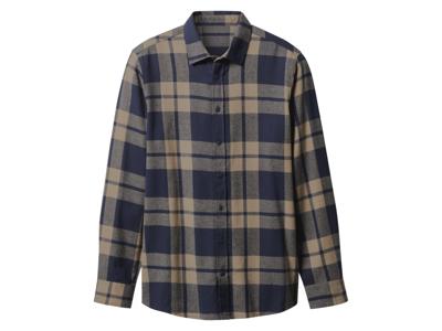 esmara Men Flanellen heren overhemd (Grote ruiten/marineblauw/bruin, M (39/40))