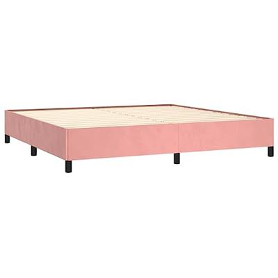 Boxspring met matras fluweel roze 200x200 cm