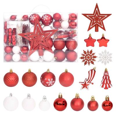 VidaXL 108-delige kerstballenset rood en wit VidaXL 108-delige kerstballenset rood en wit