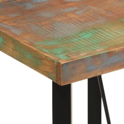 Bartafel 55x55x107 cm massief gerecycled hout en ijzer Bartafel 55x55x107 cm massief gerecycled hout en ijzer