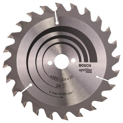 Bosch Accessoires Cirkelzaagblad Optiline Wood 160 x 20/16 x 2,6 mm, 24 1st - 2608640596