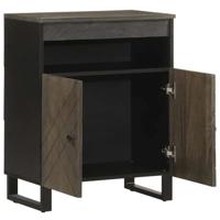 Dressoir 60x33x75 cm massief mangohout zwart - thumbnail