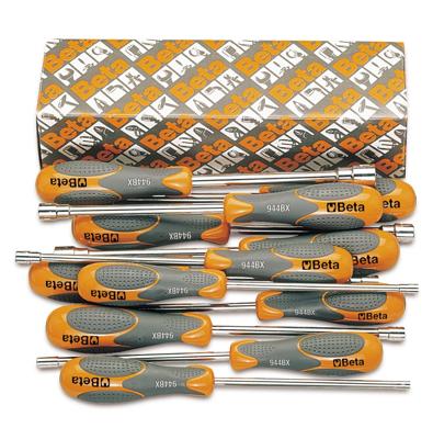 Beta 12-delige set dopschroevendraaiers met twee-componenten handgreep, lange uitvoering (art. 943BX) 944BX/S12 - 009440062 Beta 12-delige set dopschroevendraaiers met twee-componenten handgreep, lange uitvoering (art. 943BX) 944BX/S12 - 009440062