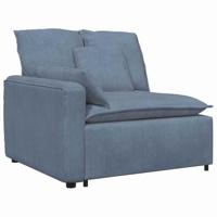 Modulaire bank Armleuning eindmodule met kussens 100 cm blauw - thumbnail