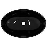 VidaXL Wasbak 54,5x35x15,5 cm gehard glas zwart - thumbnail