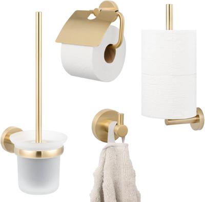Saqu Eurotrend toilet accessoires 4-delig geborsteld messing