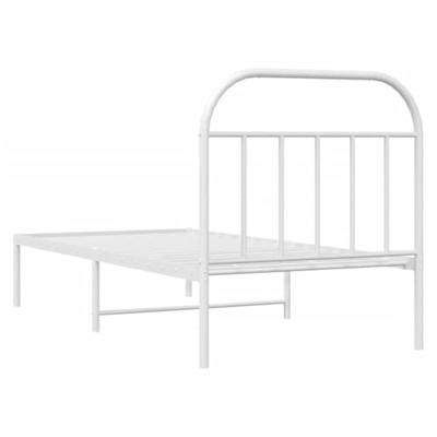 Bedframe met hoofdbord metaal wit 90x190 cm Bedframe met hoofdbord metaal wit 90x190 cm