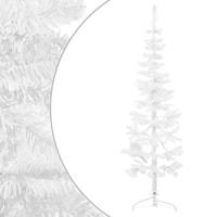 VidaXL Kunstkerstboom half met standaard smal 120 cm wit - thumbnail